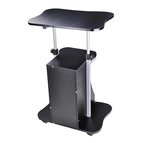 Adjustable Mobile Laptop Cart with Storage – The Display Outlet