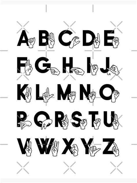 Asl Alphabet Chart Free Printable Alphabet Chart In Black 54 Off