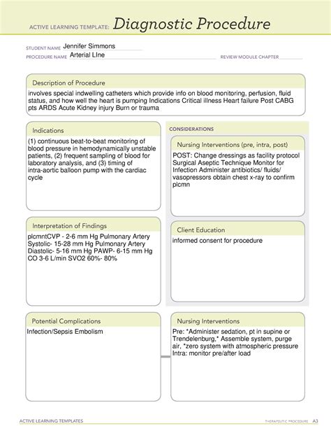 Active Learning Template Diagnostic Procedure Prntbl