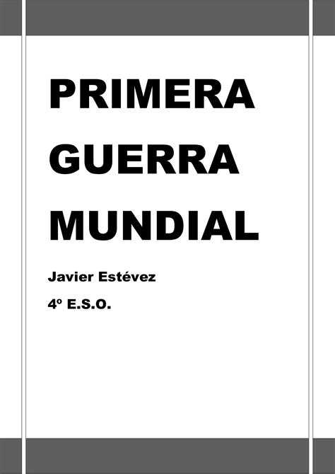 Primera Guerra Mundial Pdf