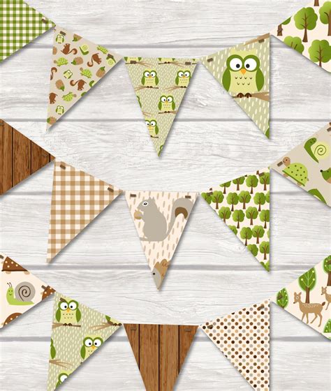 Forest Friends Bunting Bunting Kid Room Decor Crafts