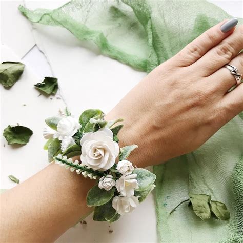 Ivory Wrist Corsage White Wrist Corsage Flower Wrist Corsage Bridal