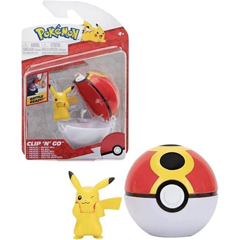 Jazwares Pokemon Clip N Go Poke Ball Figure Pikachu W Repeat