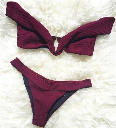 Helisopus Hei E Badebekleidung Frauen Bikini Set Sexy Schulterfrei