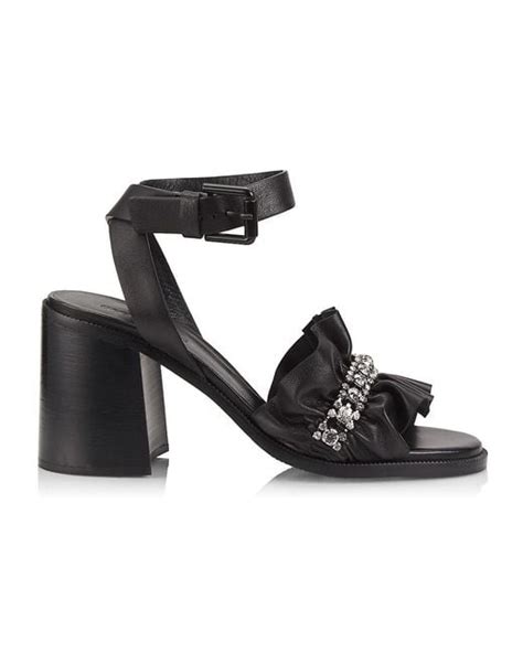 See By Chloé Mollie Rhinestone Embellished Leather Block Heel Sandals In Black Lyst