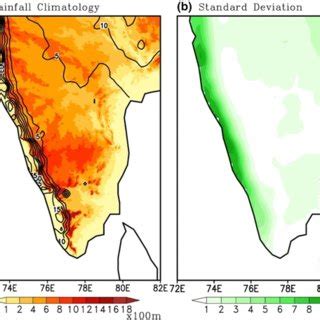 A The Rainfall Mm Day Climatology Constructed From The Imd Data For