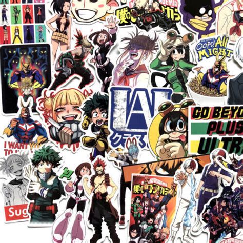 70 Pcs My Hero Academia Stickers Anime Set Stickers Vinyl Skateboard