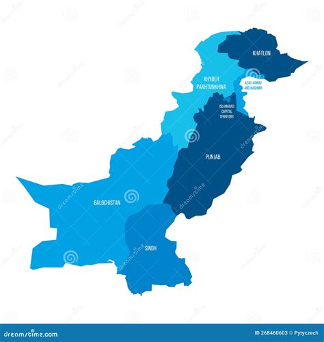 Pakistan Political Map Of Administrative Divisions Stock Vector