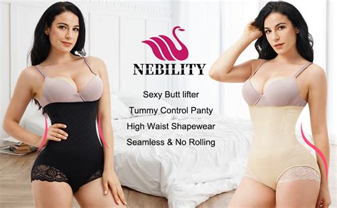 Nebility Women Body Shaper Butt Lifter Hi Waist Panty Seamless Waist