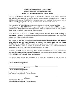 Fillable Online MEMORANDUM OF AGREEMENT BoardDocs Fax Email Print