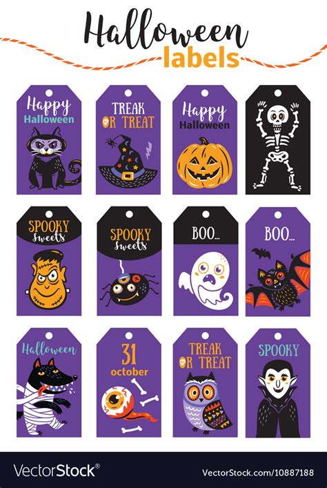 Set Of Vintage Happy Halloween Badges And Labels Vector Image