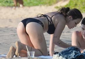 Janel Parrish In A Tiny Black Bikini In Maui Aznude