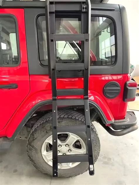 heavy duty side ladder match  roof rack platform  jeep wrangler