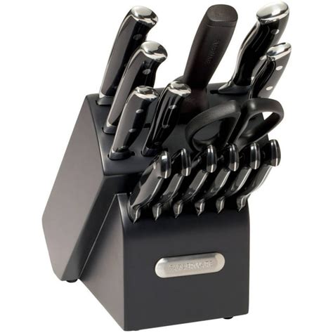 Farberware 15 Piece Black Forged Triple Riveted Stainless Steel Knife Set