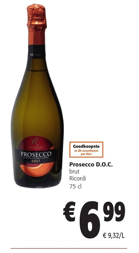 Prosecco D O C Brut Ricordi Cl Promotie Bij Colruyt