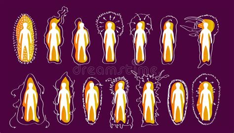 Vector Types of Human Energy Aura Stock Illustration - Illustration of ...