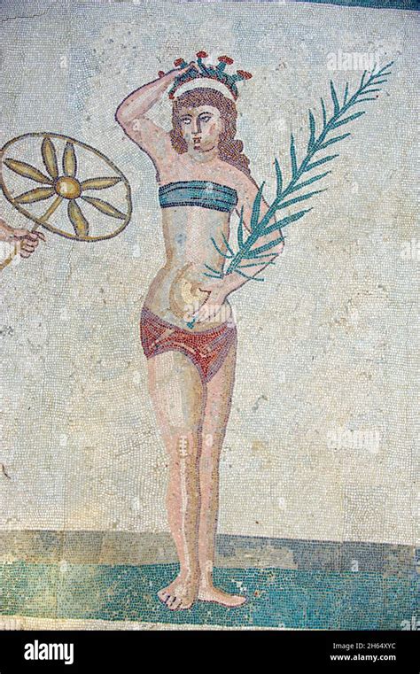 Italy Sicily Piazza Armerina Villa Romana Del Casale Mosaics