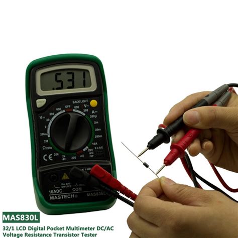 Original Mastech Mas L Handheld Digital Multimeter With Lcd Back