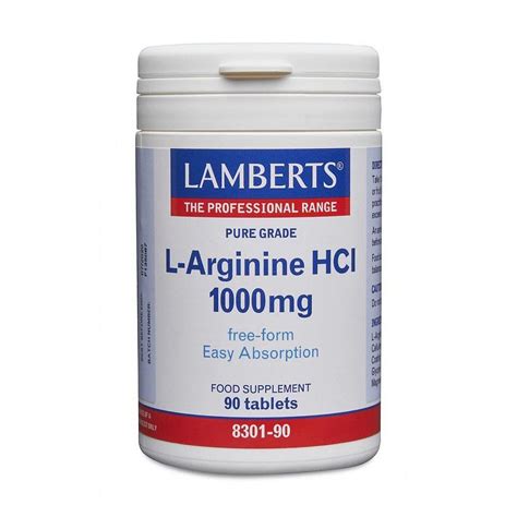 L-Arginine HCl 1000mg Lamberts - Natural Balance, since 1993