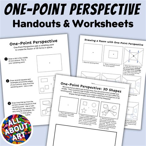 Drawing 3D shapes using One Point Perspective Worksheets | Made By Teachers