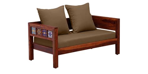 Buy Siramika Sheesham Wood 2 Seater Sofa In Honey Oak Finish By