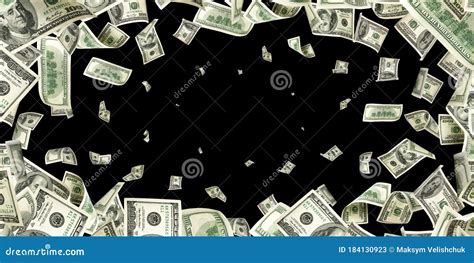 Us Dollar American Money Falling Cash Flying Hundred Dollars