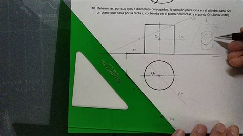 Sección por un plano oblicuo a un cilindro recto Evau Dibujo Técnico