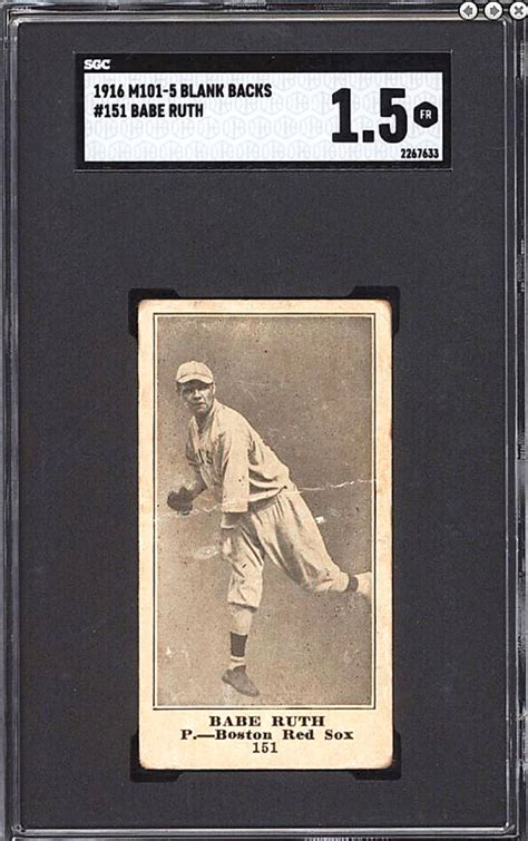 Babe Ruth 1916 Rookie Card Gets Nearly 250 000 At Lelands Antiques