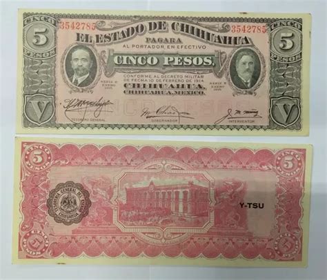 Billete Revoluci N Mex Pesos Estado De Chihuahua Meses Sin