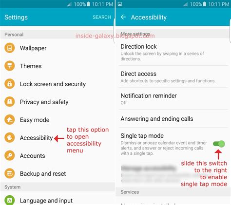 Inside Galaxy Samsung Galaxy S6 Edge How To Enable And Use Single Tap Mode In Android 511