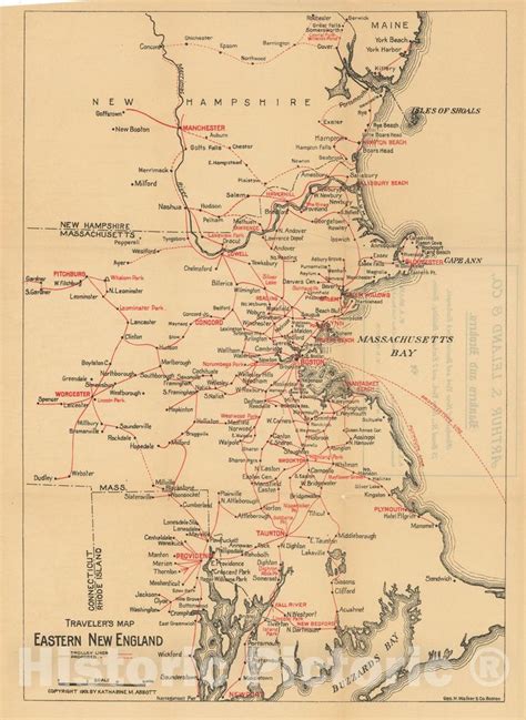 Historic Map Greater Boston Transit Maps Traveller S Map Of Eastern