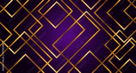 Purple background, gold grid, geometric shapes. Backdrop for postcards ...