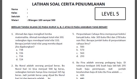 Soal Cerita Bilangan Bulat Worksheet Riset