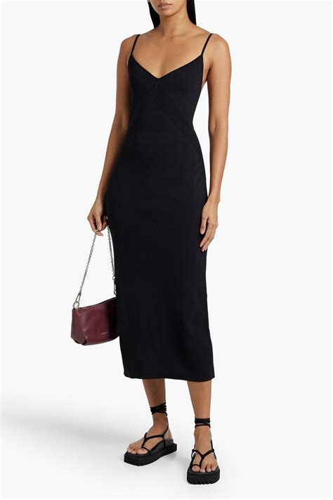 Rag Bone Asher Lace Up Ribbed Knit Midi Dress The Outnet