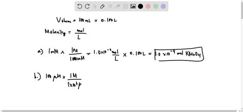 Solved Determine The Amount Of Kmno4 Needed To Make 100 Ml Of Each Concentration Of Aqueous