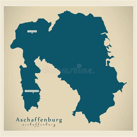 Modern Map - Aschaffenburg County of Bavaria DE Stock Vector ...