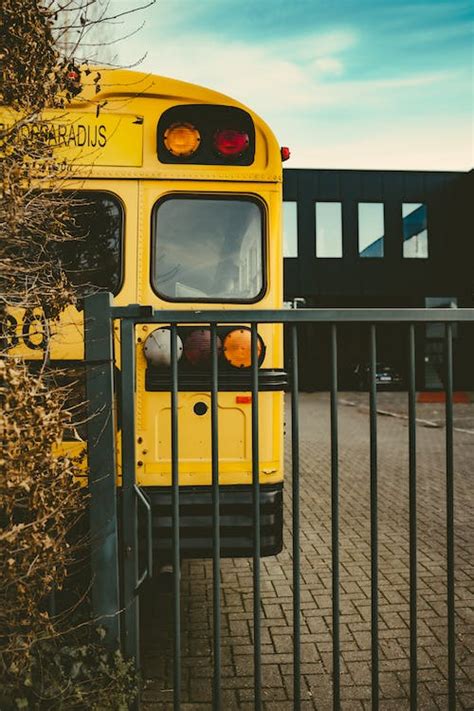 Back View of a School Bus · Free Stock Photo