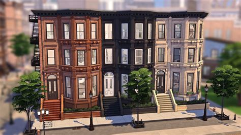 New York Brownstone Townhouses Sims Speed Build Stop Motion Youtube