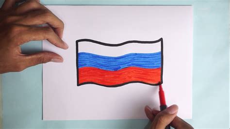 Draw The National Flag Of Russia How To Draw Russia Flag Youtube