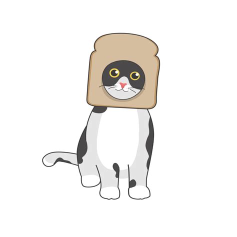 Gato Pão Meme Adesivo Camiseta Ilustração 44876239 Png