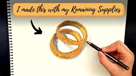 How To Draw D Gold Bangles With The Remaining Supplies Speed