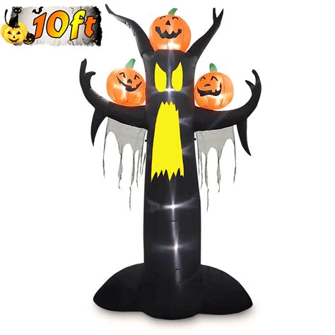 10ft Halloween Inflatables Decorations Outdoor Ghost Tree With Pumpkins Blow Up Yard Inflatable