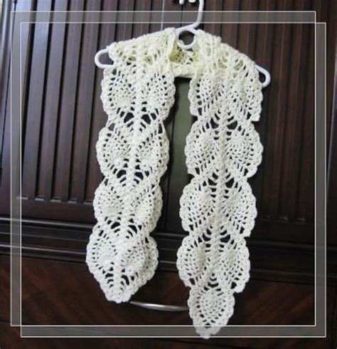 Pattern In Pdf Crocheted Scarf Pineapple By Lilyknitting On Etsy