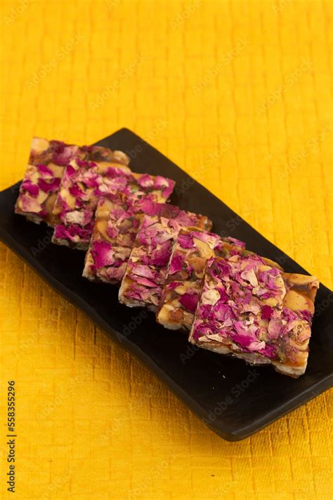 Rose Dry Fruit Chikki Also Called Gulab Til Gajak Gazak Gachak Are