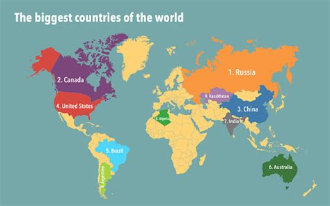 Maiores Países - Vetores de Os Maiores Países Do Mundo e mais imagens de EUA - EUA, Mapa ...