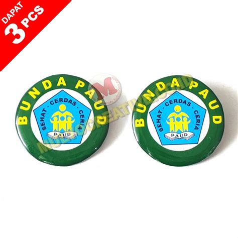 Pin Bunda Paud Warna Hijau Pin Bros Paud Bunda Pin Paud Warna Hijau