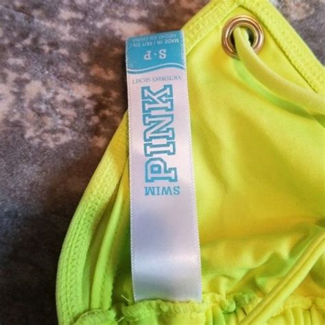 Victoria S Secret Swim Victorias Secret String Bikini Neon Yellow Pool Beach Swim Sexy Top