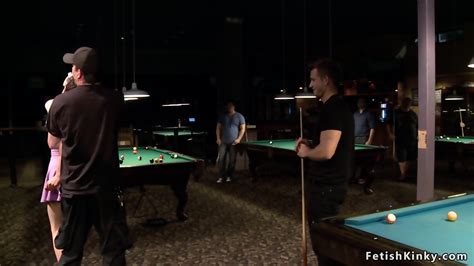 Blindfolded Babe Fucked In Public Hall