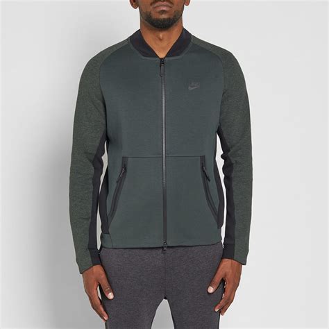 Nike Tech Fleece Varsity Jacket Outdoor Green Heather And Black End