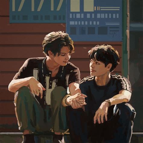 Pin By Sakura Lee On Sarawat And Tine Drawings Cute Gay Couples Win Art Bright Pictures